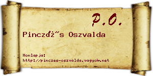Pinczés Oszvalda névjegykártya